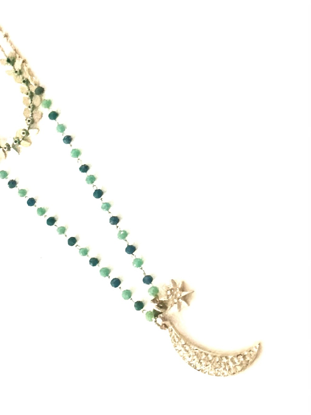 Lonna & Lilly Long Layered Necklace w/ Crescent Moon, Star & Teal Beads - Picture 7 of 7